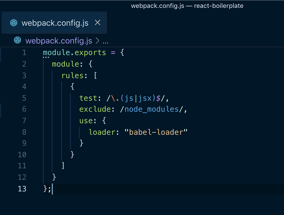 Webpack config file
