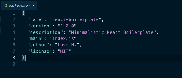 Yarn init package.json